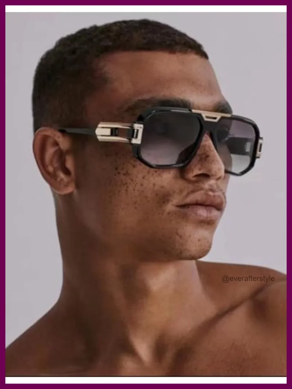 Oversized Retro Square Sunglasses Metal Frame UV400 Protection Unisex